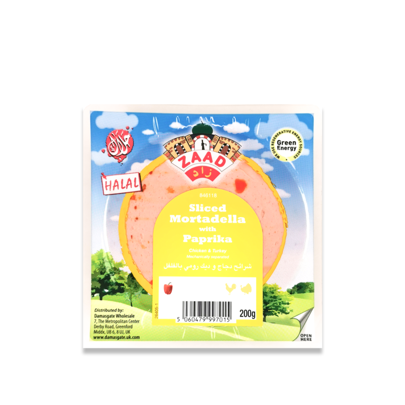 Zaad Sliced Chicken Mortadella With Paprika 12 X 200g Damasgate Wholesale