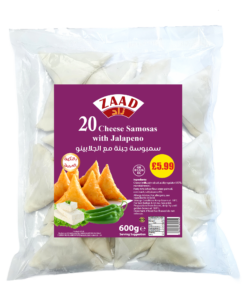 Zaad Cheese Samosas with Jalapeno (20 Pieces) 8 X 600g