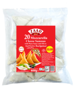 Zaad Mozzarella Samosas with Pizza Sauce (20 Pieces) 8 X 600g